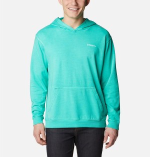 Columbia Lodge French Terry Novelty Men's Hoodie Turquoise | OFMNDC-305