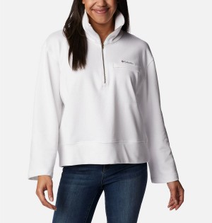 Columbia Lodge French Terry Women's Pullover White | PYSWCI-462