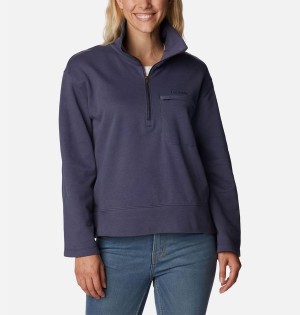 Columbia Lodge French Terry Women's Pullover Navy | WMRDFI-071