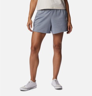 Columbia Logo III French Terry Women's Shorts Grey | BHVJAR-467