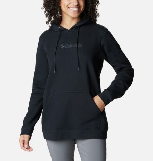 Columbia Logo II Women's Hoodie Black | FMPINS-931