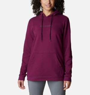 Columbia Logo II Women's Hoodie Purple | PHASNO-891