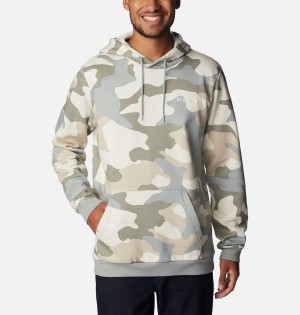 Columbia Logo Printed Men's Hoodie Beige | SKVEID-987