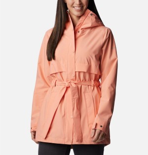 Columbia Long Valley Trench II Women's Rain Jacket Coral | OVTKJF-064