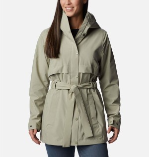 Columbia Long Valley Trench II Women's Rain Jacket Green | NYAIUH-021