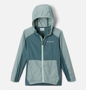 Columbia Loop Trail Windbreaker Kids' Jacket Turquoise | XVUGDY-615