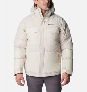 Columbia Marquam Peak Fusion Insulated Men's Puffer Jacket Beige | GHBQUZ-592