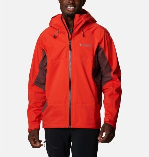 Columbia Mazama Trail Shell Men's Rain Jacket Red | HNZQYG-780