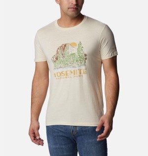 Columbia NP Capitan Yosemite Graphic Men's T-Shirt Khaki | XLPQUS-059