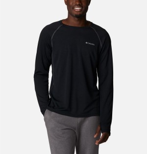 Columbia Narrows Pointe Long Sleeve Men's T-Shirt Black | GHQZPM-503
