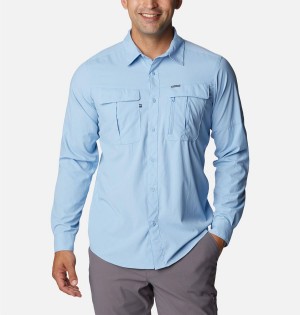 Columbia Newton Ridge II Long Sleeve Men's Shirt Blue | ZUFLSY-257