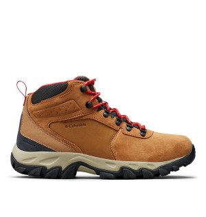 Columbia Newton Ridge Plus II Suede Waterproof Boot Men's Hiking Shoes Brown | WVTULD-019