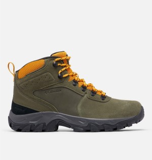 Columbia Newton Ridge Plus II Suede Waterproof Boot Men's Hiking Shoes Olive | LTMXZR-702