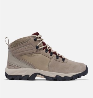 Columbia Newton Ridge Plus II Suede Waterproof Boot Men's Hiking Shoes Beige | PCTMSE-827