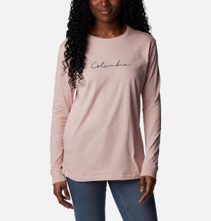Columbia North Cascades Long Sleeve Women's T-Shirt Pink | WSFUOA-140