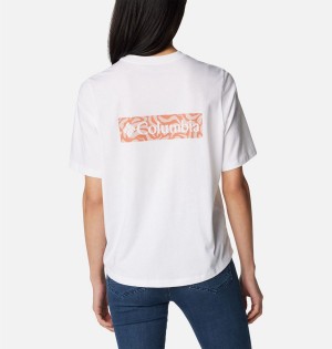 Columbia North Cascades Relaxed Women's T-Shirt White | YKSDAJ-345