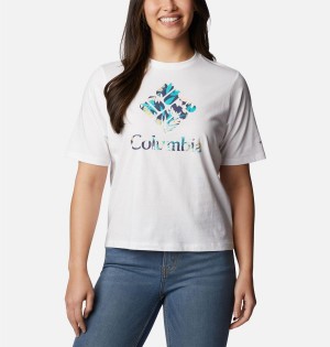 Columbia North Cascades Relaxed Women's T-Shirt White | RXQBZY-162