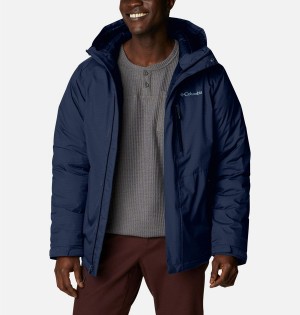 Columbia Oak Harbor Omni Heat Infinity Rain Insulated Men's Puffer Jacket Navy | LPUOIV-901