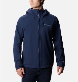 Columbia Omni-Tech Ampli-Dry Shell Men's Rain Jacket Navy | QMHKPW-169