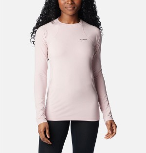 Columbia Omni Heat Midweight Baselayer Crew Women's T-Shirt Pink | BLTANJ-465