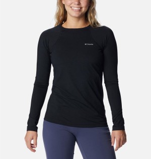 Columbia Omni Heat Midweight Baselayer Crew Women's T-Shirt Black | JKVOAX-295