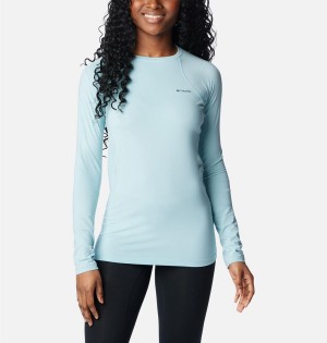 Columbia Omni Heat Midweight Baselayer Crew Women's T-Shirt Turquoise | ITWAXC-604