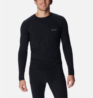 Columbia Omni Heat Midweight Baselayer Crew Men's T-Shirt Black | EKNDZJ-852