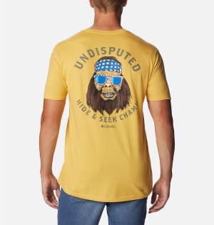 Columbia Orla Graphic Men's T-Shirt Yellow | QWGJKI-512
