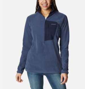 Columbia Outdoor Tracks Half Zip Fleece Women's Pullover Navy | PKMURY-426