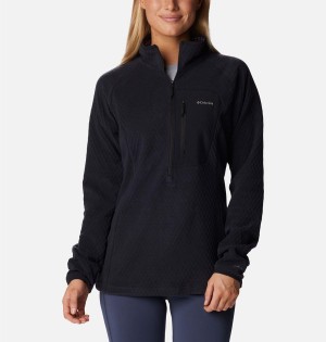 Columbia Outdoor Tracks Half Zip Fleece Women's Pullover Black | QFSJNO-306