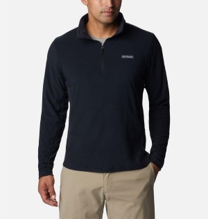 Columbia Overlook Pass Half Zip Shirt Men's Pullover Black | XKQBYP-297