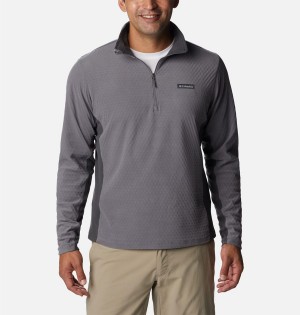 Columbia Overlook Pass Half Zip Shirt Men's Pullover Grey | DEZAYW-851