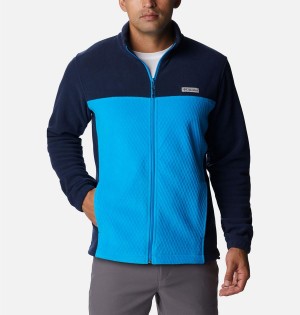Columbia Overlook Trail Full Zip Men's Fleece Jacket Blue | EHVABQ-290