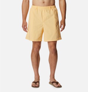 Columbia PFG Backcast III Water Men's Shorts Yellow | CXNJOU-085