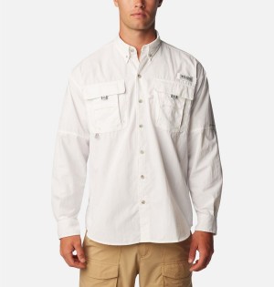 Columbia PFG Bahama II Long Sleeve Men's Shirt White | FXBPTJ-047
