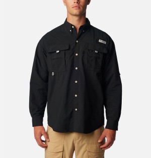 Columbia PFG Bahama II Long Sleeve Men's Shirt Black | QDJBVA-132