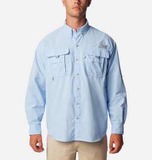 Columbia PFG Bahama II Long Sleeve Men's Shirt Blue | GOKQXL-573