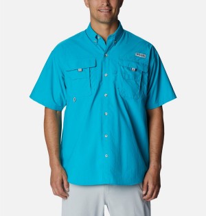 Columbia PFG Bahama II Short Sleeve Men's Shirt Turquoise | CTZBOX-324