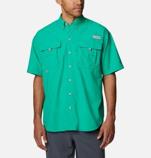 Columbia PFG Bahama II Short Sleeve Men's Shirt Green | ZBVNLT-139