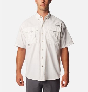Columbia PFG Bahama II Short Sleeve Men's Shirt White | OTJAIV-647