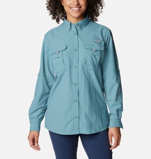 Columbia PFG Bahama Long Sleeve Women's Shirt Turquoise | ASLDVT-240
