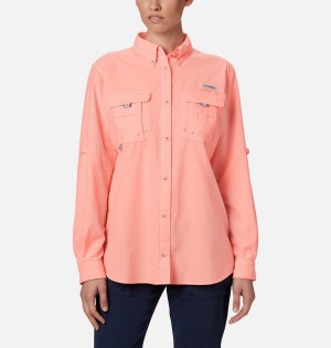 Columbia PFG Bahama Long Sleeve Women's Shirt Orange | MUDKZG-084