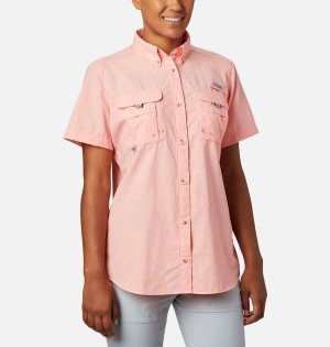 Columbia PFG Bahama Short Sleeve Women's Shirt Orange | ZVRUIT-526