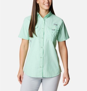 Columbia PFG Bahama Short Sleeve Women's Shirt Green | SEXGBO-016