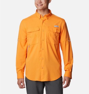 Columbia PFG Blood and Guts IV Woven Long Sleeve Men's Shirt Orange | OPLAJN-637