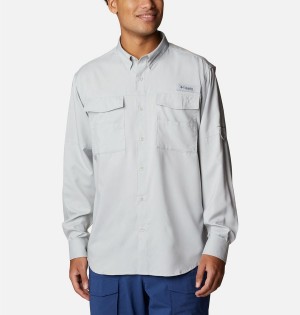 Columbia PFG Blood and Guts IV Woven Long Sleeve Men's Shirt Grey | AIVBUX-150