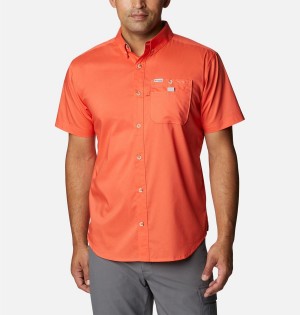 Columbia PFG Bonefish Short Sleeve Men's Shirt Red | ORNWGI-398