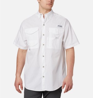 Columbia PFG Bonehead Short Sleeve Men's Shirt White | JKDHLV-413