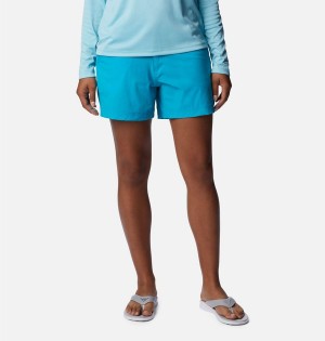 Columbia PFG Coral Point III Women's Shorts Turquoise | JXMQEV-031