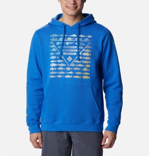 Columbia PFG Elements Men's Hoodie Blue | YEPZJS-249